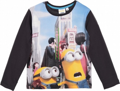 Minions Age 3 (98cm) Black Long Sleeve Multi-Coloured  Design T-shirt RRP 9.99 CLEARANCE 4.99